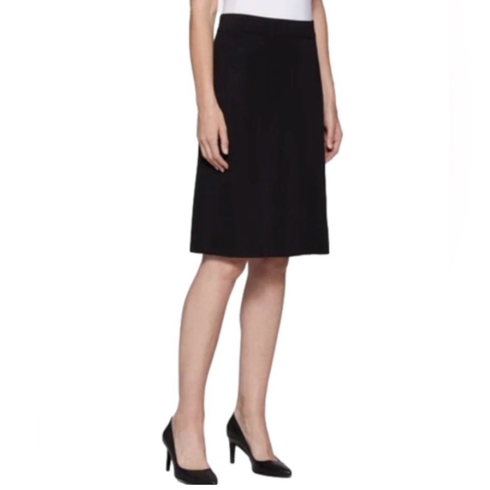 GARDEUR Germany Skirt Black Lined Seaming Zip Kick Pleat NWT Sz 10